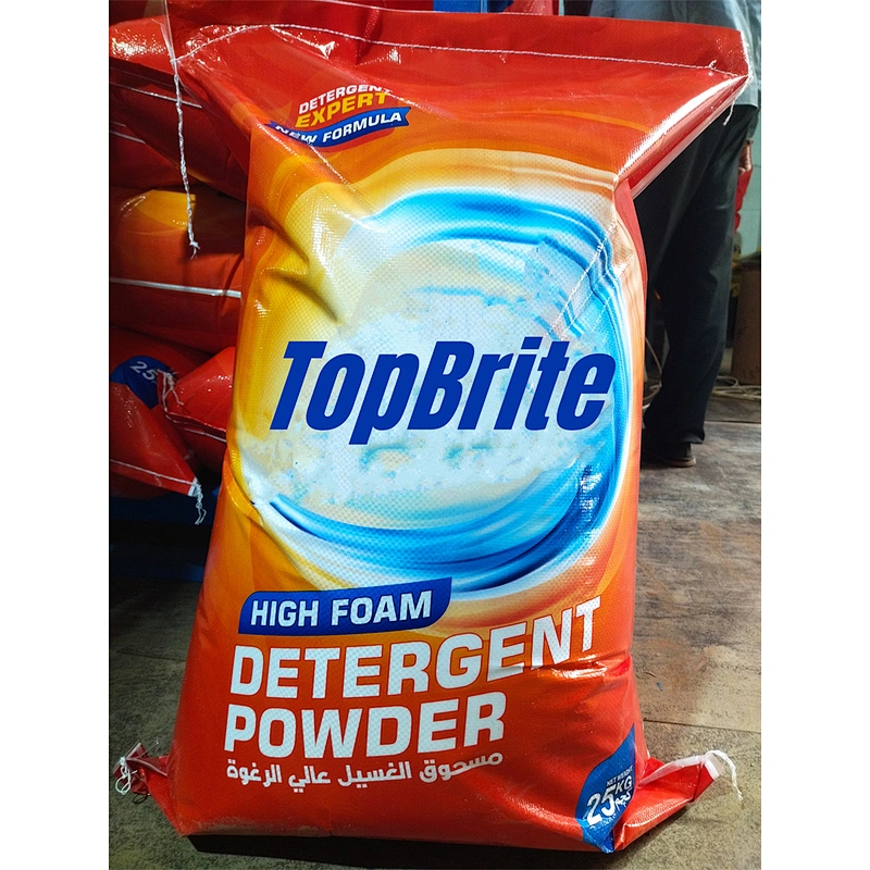 El mejor detergente para ropa para manchas, detergente en polvo con alta espuma, precio de 25 kg